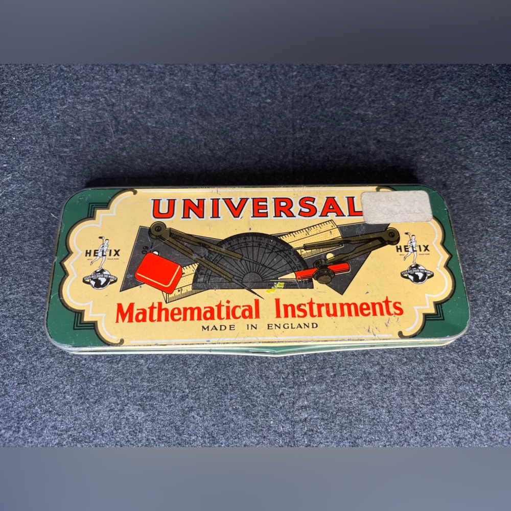 Helix Universal Mathematical Instrument tin box vintage